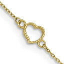 yzuXbg@ANZT?@CG[S[hC`uXbg14k yellow gold 10 inch textured hollow heart charm ankle bracelet