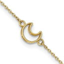 【送料無料】ブレスレット アクセサリ— イエローゴールドインチブレスレット14k yellow gold 10 inch adjustable hollow crescent moon ankle bracelet(4)