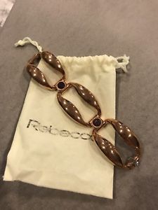 【送料無料】ブレスレット　アクセサリ—　wrebeccaイタリアローズゴールドpltd lgリンクアメジストブレスレットbrand wpouch rebecca made in italy rose gold pltd lg link amethyst bracelet