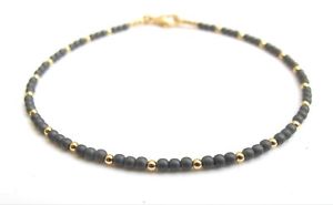 【送料無料】ブレスレット　アクセサリ—　14 kgeniunehematite natural gemstone bead 14 k solid gold beads bracelet men women geniune