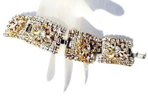 【送料無料】ブレスレット　アクセサリ—　iris ggoldtoneオーストリアパネルブレスレット ooakiris g h..