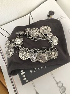 【送料無料】ブレスレット　アクセサリ—　スターリングシルバーコインブレスレットsilpada sterling silver coin charm bracelet b1624 retired