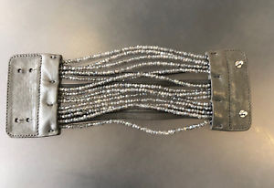 【送料無料】ブレスレット　アクセサリ—　brunello cucinelliブレスレットカフスbrunello cucinelli bracelet leather and silver grey beads with cuff elegant