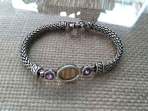 【送料無料】ブレスレット　アクセサリ—　ソリッドスターリングシルバーkゴールドアメジストflli meneg..