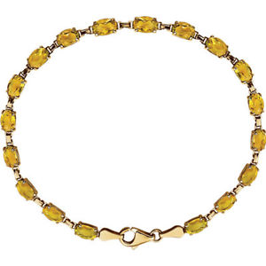 ブレスレット　アクセサリ—　イエローゴールドシトリンブレスレット14k yellow gold genuine citrine bracelet