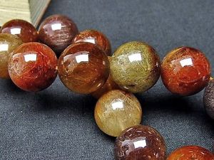 【送料無料】ブレスレット アクセサリ— ブロンズゴールデンルチルクォーツビーズブレスレット165mm rare 5a natural bronze ...