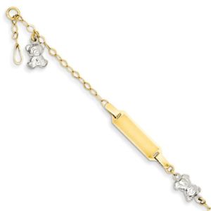 【送料無料】ブレスレット アクセサリ— 14kイェローゴールド552テディーベアidチェーンブレスレット14k yellow gold 55 inch two tone teddy bear girls id chain bracelet 【送料無料】ブレスレット アクセサリ— 14kイェローゴールド552テディーベアidチェーンブレスレット14k yellow gold 55 inch two tone teddy bear girls id chain bracelet