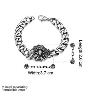 【送料無料】ブレスレット アクセサリ— daヴィンテージステンレスクモクモペンダントブレスレットpunk vintage stainless steel spider cobweb pendant charm bracelet for man da