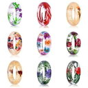 【送料無料】ブレスレット アクセサリ— ドライフラワークリアカフブレスレットhandmade dried flowers clear transparent resin womens charm cuff bracelet 64mm