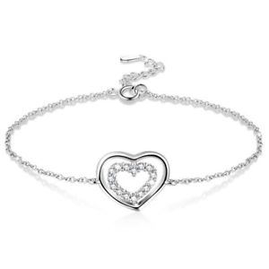【送料無料】ブレスレット アクセサリ— スターリングシルバーダブルラブリングブレスレット925 sterling silver love double ring adjustable bracelet for women n5x9 【送料無料】ブレスレット アクセサリ— スターリングシルバーダブルラブリングブレスレット925 sterling silver love double ring adjustable bracelet for women n5x9