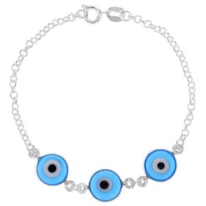 【送料無料】ブレスレット アクセサリ— シルバートルコnazarブレスレット7silver plated turkish nazar light blue evil eye protection spiritual bracelet 7