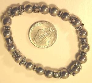 【送料無料】ブレスレット アクセサリ— ハンドメイドブレスレットシルバービーズストレッチスペーサhandmade stretch bracelet ...