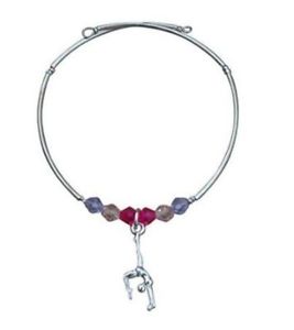 【送料無料】ブレスレット　アクセサリ—　ビーズブレスレットgirls gymnastics charm beaded bracelet