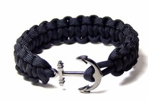 ブレスレット　アクセサリ—　アンカーブレスレットファッションジュエリーハンドメイドアメリカインチnautical anchor bracelet paracord men women fashion jewelry hand made usa 8 inch