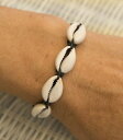 【送料無料】ブレスレット アクセサリ- ブレスレットスレッドコットンワックスコウリーシェルブラジル