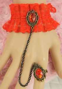 ブレスレット　アクセサリ—　mtb10ゴシックビクトリアバロックロリータブレスレットレースレースmtb10 red gothic victorian baroque lolita bracelet lace lace