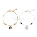 rhinestone circle pendant double cooper chain bracelet rose gold amp; silverラインストーンサークルペンダントダブルクーパーチェーンブレスレットローズゴールド※注意※NYからの配送になりますので2週間前後お時間をいただきます。人気の商品は在庫が無い場合がございます。ご了承くださいませ。サイズの種類の商品は購入時の備考欄にご希望のサイズをご記載ください。　携帯メールでの登録ですと楽天からのメールが届かない場合がございます。