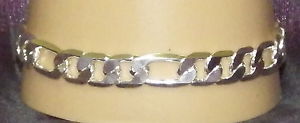 yzuXbg@ANZT?@j[925X^[O8mmtBKNuX^[ 925 sterling silver filled 8mm figaro link lobster clasp bracelet