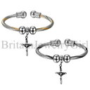 【送料無料】ブレスレット アクセサリ— クロスツイストケーブルワイヤーカフブレスレットcross crucifix dangle charm twi...