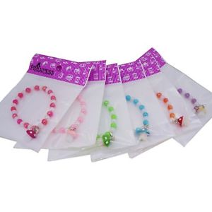 楽天hokushin【送料無料】ブレスレット　アクセサリ—　カラービーズキノコセットストレッチブレスレットab color beads mushroom charm stretch bracelet for kids children gift set of 6