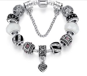 【送料無料】ブレスレット アクセサリ— ビーズペンダントオーストリアブレスレット925 silver plated heart charm bead...