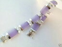 ブレスレット　アクセサリ—　ファッションラベンダーkホワイトゴールドメッキリンクフォーチュンクラスプブレスレットfashion natural lavender jade 18k white gold plated link fortune clasp bracelet