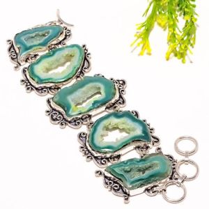 【送料無料】ブレスレット　アクセサリ—　ウィンドウブレスレットgreen window druzy gemstone fashion jewelry bracelet 78 sb1039