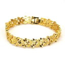 【送料無料】ブレスレット アクセサリ— イエローゴールドブレスレットチェーン18k yellow gold filled bracelet heart 82link 12mm chain charm gf women jewelry(4)