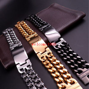 【送料無料】ブレスレット　アクセサリ—　ニューステンレス2idブレスレット866 mens stainless steel jewelry two row curb chain fashion id bracelet 866