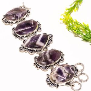 yzuXbg@ANZT?@VFuAWXgWG[uXbg78 sb1054chevron amethyst gemstone handmade fashion jewelry bracelet 78 sb1054