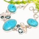 【送料無料】ブレスレット アクセサリ- アリゾナターコイズアクアアパタイトファッションジュエリーブレスレットarizona turquoise, aqua apatite fashion jewelry bracelet 78 sb981