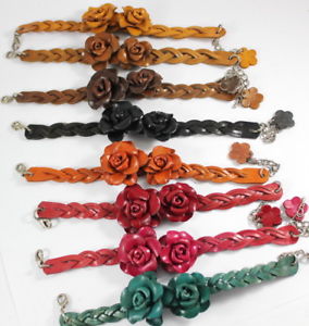̵ۥ֥쥹åȡ—åץ른奨꡼handmade couple rose bracelets genuine leathe...