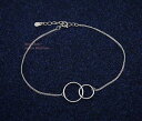 yzuXbg@ANZT?@X^[OVo[Vv`F[uXbg925 sterling silver simple double circle charm chain bracelet for women a2625
