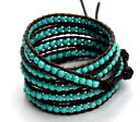 yzuXbg@ANZT?@t@bVuXbg^[RCYbvfashion 4mm natural turquoise 5 wrap on leather bracelet handmade jewelry