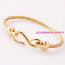 【送料無料】ブレスレット アクセサリ— メンズステンレススチールツイストケーブルワイヤブレスレットgold plated womens mens s...
