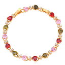 【送料無料】ブレスレット アクセサリ— キャンディーカラーハートカットブレスレットロマンチックcandy color heart cut crystal bracelet gold plated romantic girls jewelry gift