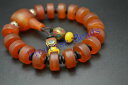 【送料無料】ブレスレット アクセサリ— マットレッドガラスマラマンブレスレットmatte red carnelian agate rondelle ...
