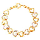 yzuXbg@ANZT?@WRkS[hbLWG[n[g`F[uXbgcute girls cz zircon 18k gold plated jewelry heart link chain bracelet gift