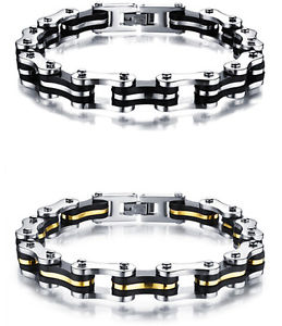 【送料無料】ブレスレット アクセサリ— ステンレススチールシリコンチェーンブレスレットfree ship stainless steel silic...