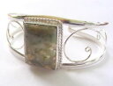 【送料無料】ブレスレット　アクセサリ—　ハンドメイドスターリングシルバージャスパーカフブレスレットhandmade 925 sterling silver gemstone cuff bracelet in jasper se440