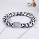 yzuXbg@ANZT?@N`F[913mmhipzbvXeXhiphop jewelry stainless steel smooth curb link chain bracelet 13mm 9 fashion