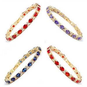 ブレスレット　アクセサリ—　バレンタインデーkゴールドメッキジルコンブレスレットvalentines day women 18k gold plated zircon bracelet jewelry party gifts