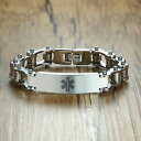 【送料無料】ブレスレット アクセサリ— リンクチェーンブレスレットカスタムサービスmen medical alert id bicycle link chain bracelet statement custom free engraving