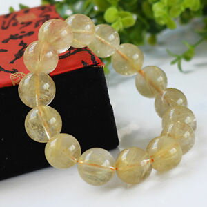 【送料無料】ブレスレット アクセサリ— ルチルブレスレットnatural gold rutilated quartz round beads sto...