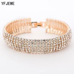 【送料無料】ブレスレット アクセサリ— パラロプラタパルスドcristal pulseras para mujer oro y plata chapado pulse through de eslabones rhinesto