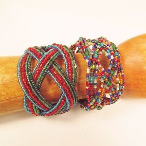 【送料無料】ブレスレット アクセサリ— マルチカラーハンドメイドビーズジェーンカフブレスレットセットset of 2 wide brite bold multi color handmade beaded braided jane cuff bracelets 【送料無料】ブレスレット アクセサリ— マルチカラーハンドメイドビーズジェーンカフブレスレットセットset of 2 wide brite bold multi color handmade beaded braided jane cuff bracelets