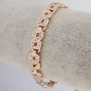 ̵ۥ֥쥹åȡꡡkɥץꥯꥢꥹ֥쥹å18k rose gold gp a string of letter 8 with clear crystal bracelet is005a