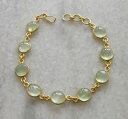 【送料無料】ブレスレット アクセサリ— ラウンドカボションファッションブレスレットnatural aaa green prehnite round ...