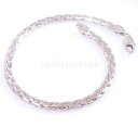 ブレスレット　アクセサリ—　ファッションホワイトゴールドメッキスネークチェーンブレスレットfashion1uk white gold plated snake chain bracelet