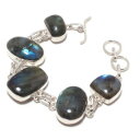 【送料無料】ブレスレット アクセサリ— 925スターリングnatural labradoriteジュエリーnatural labradorite g...